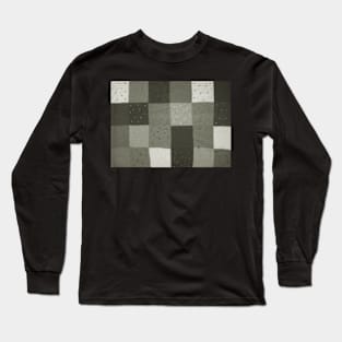 black and white knitted patchwork squares Long Sleeve T-Shirt